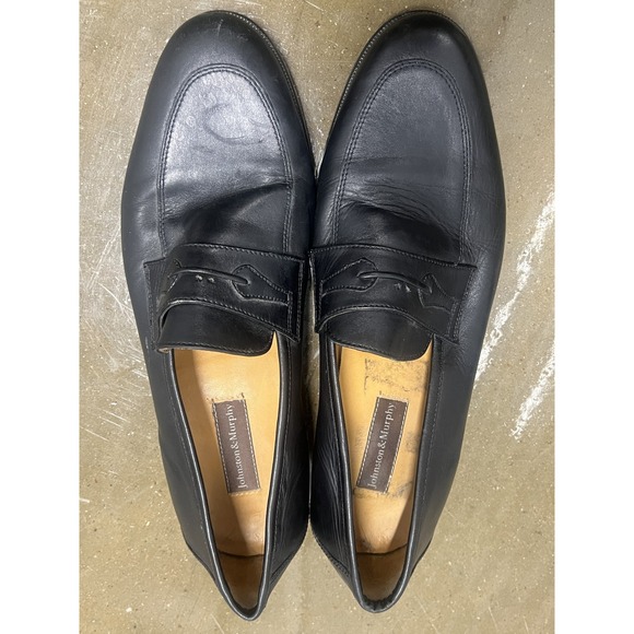 Johnston & Murphy Penny Loafers Size 10 Mens Black Leather Dress Shoes 59-11277 — photo 2
